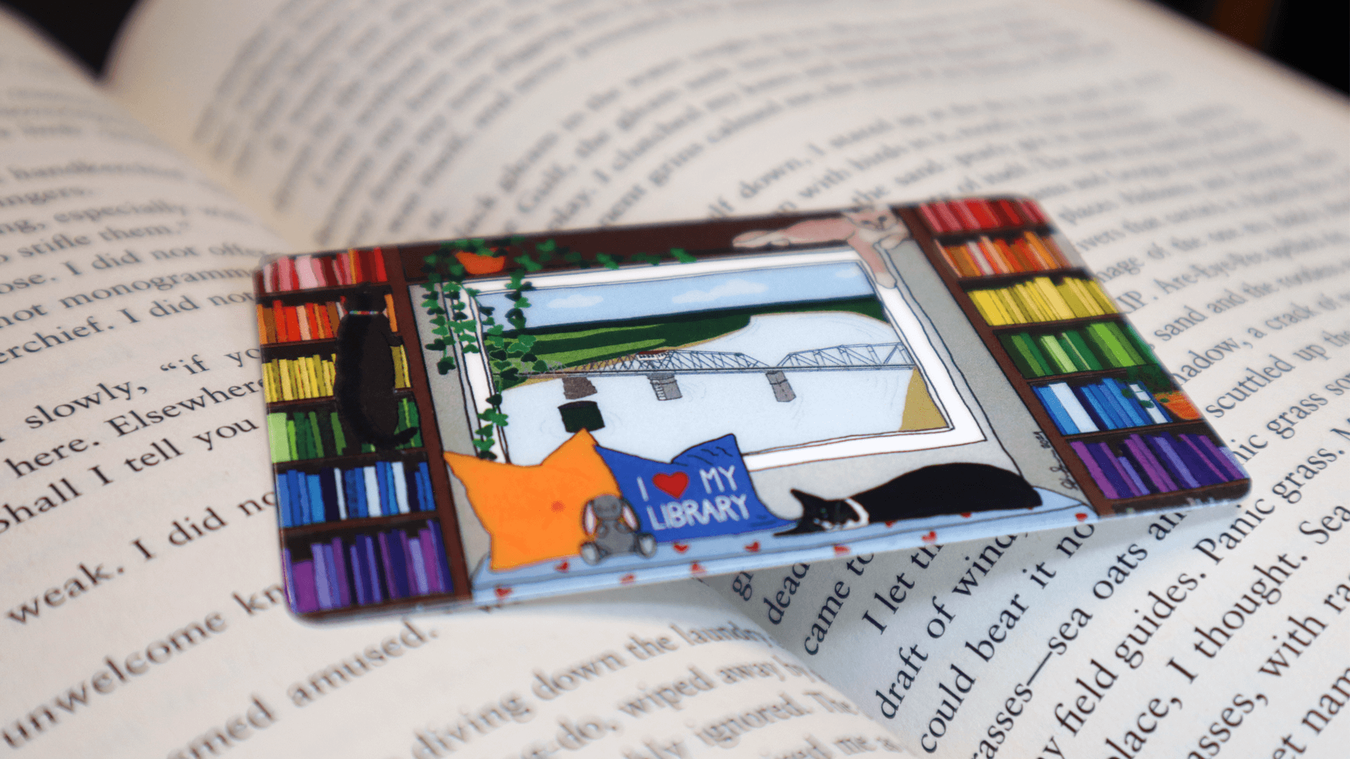 Clarksville-Montgomery County Library Card with cat and book design