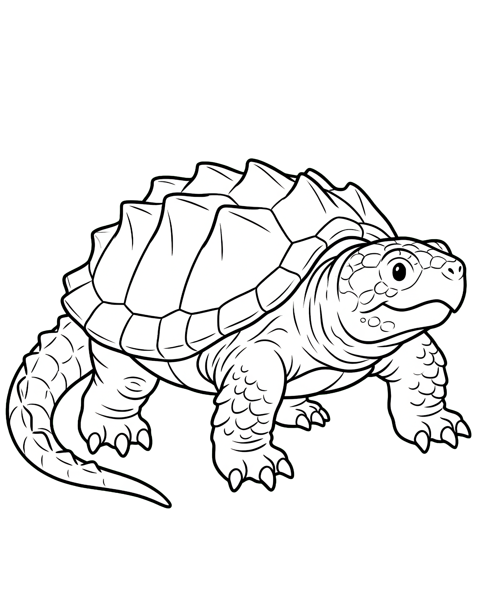 Alligator Snapping Turtle — plush toy style illustration