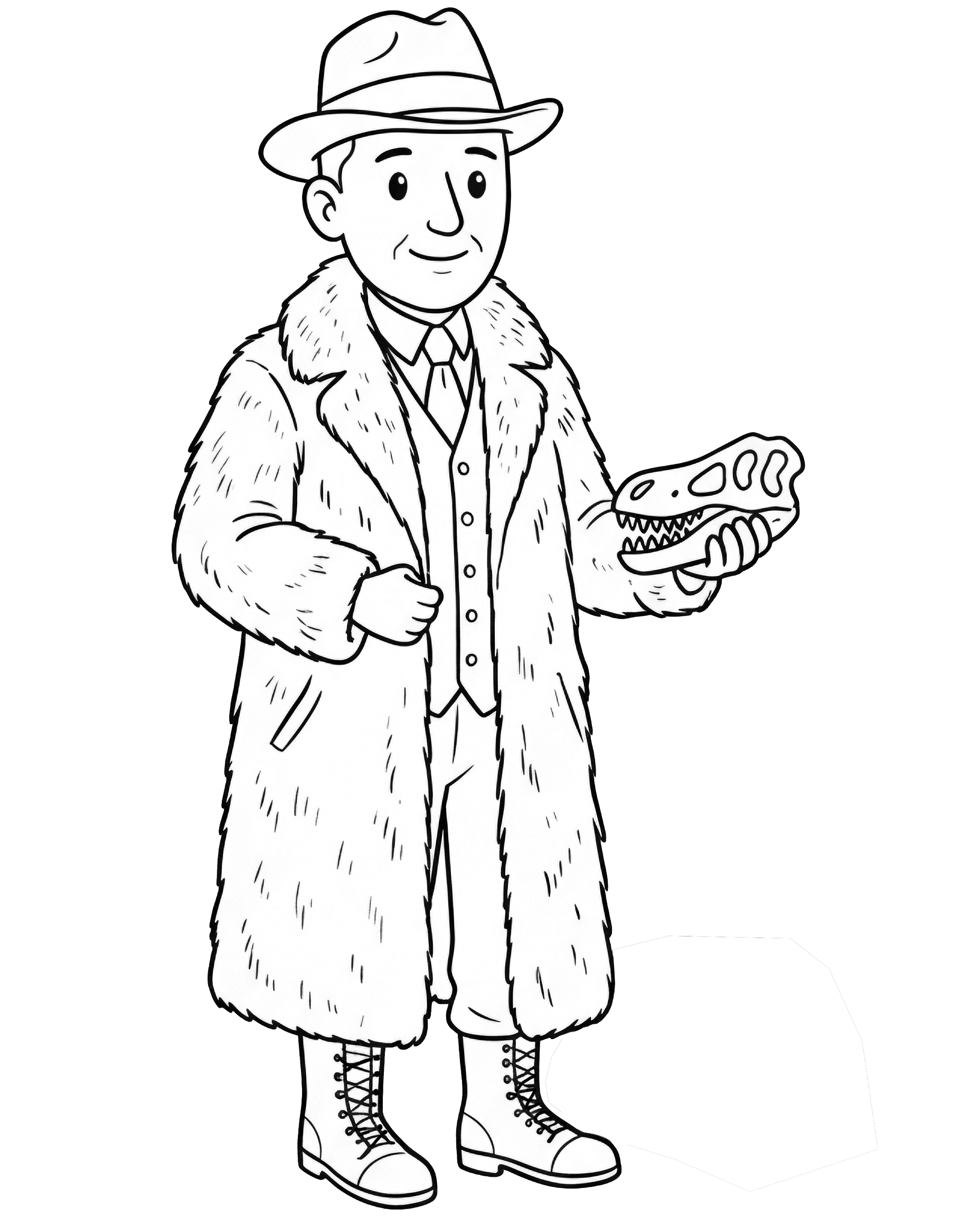 Barnum Brown — plush toy style illustration