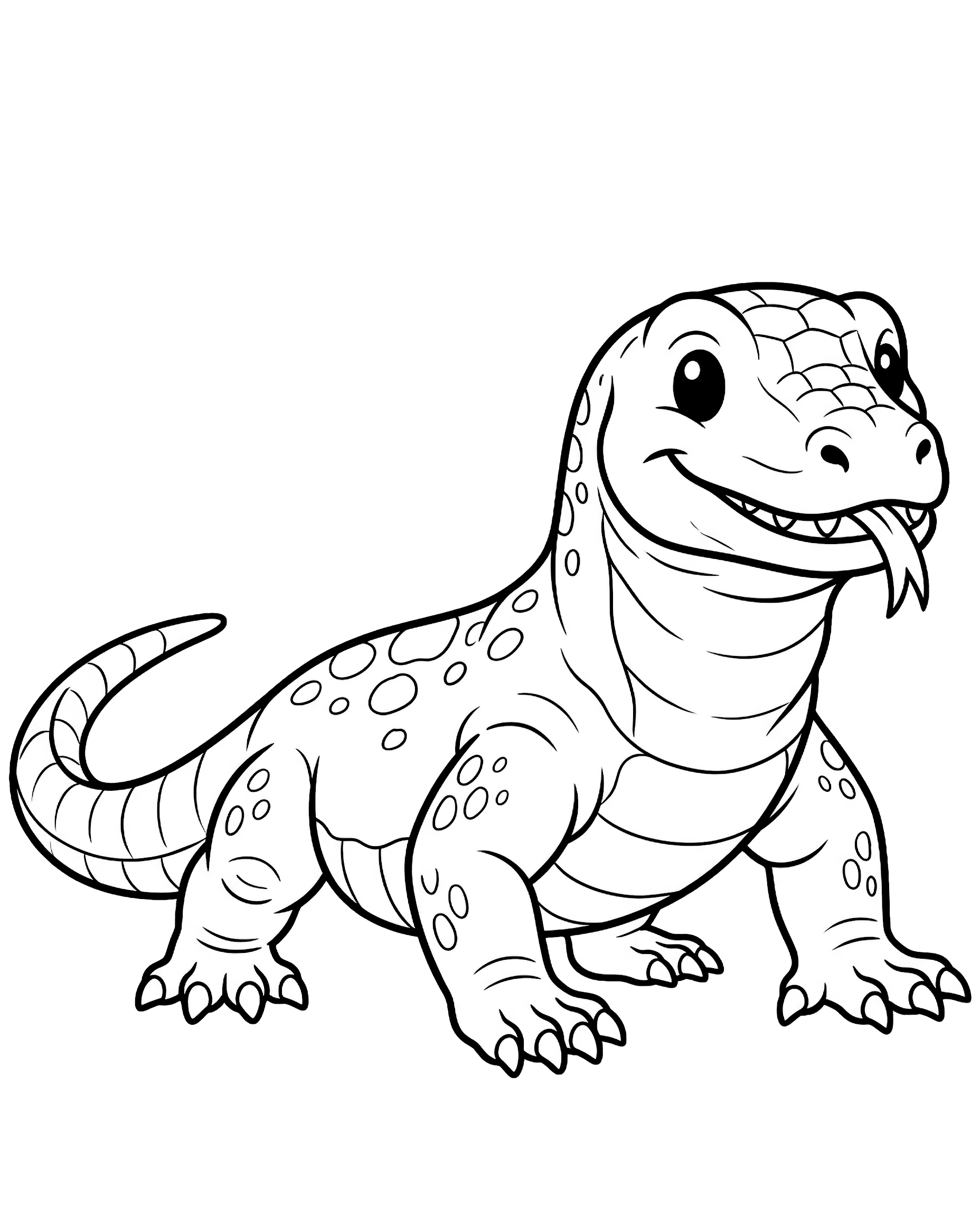 Komodo Dragon — plush toy style illustration