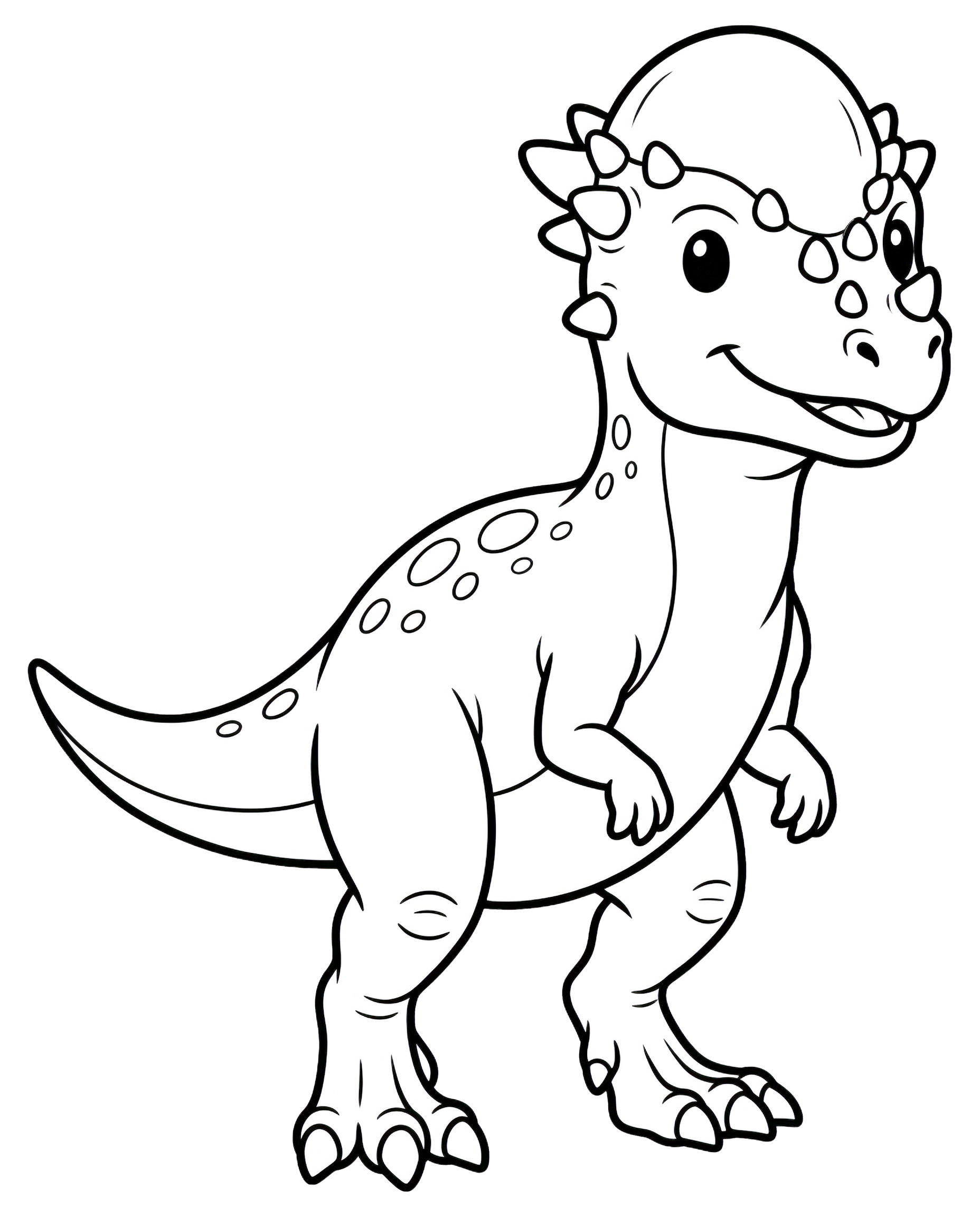 Pachycephalosaurus — plush toy style illustration