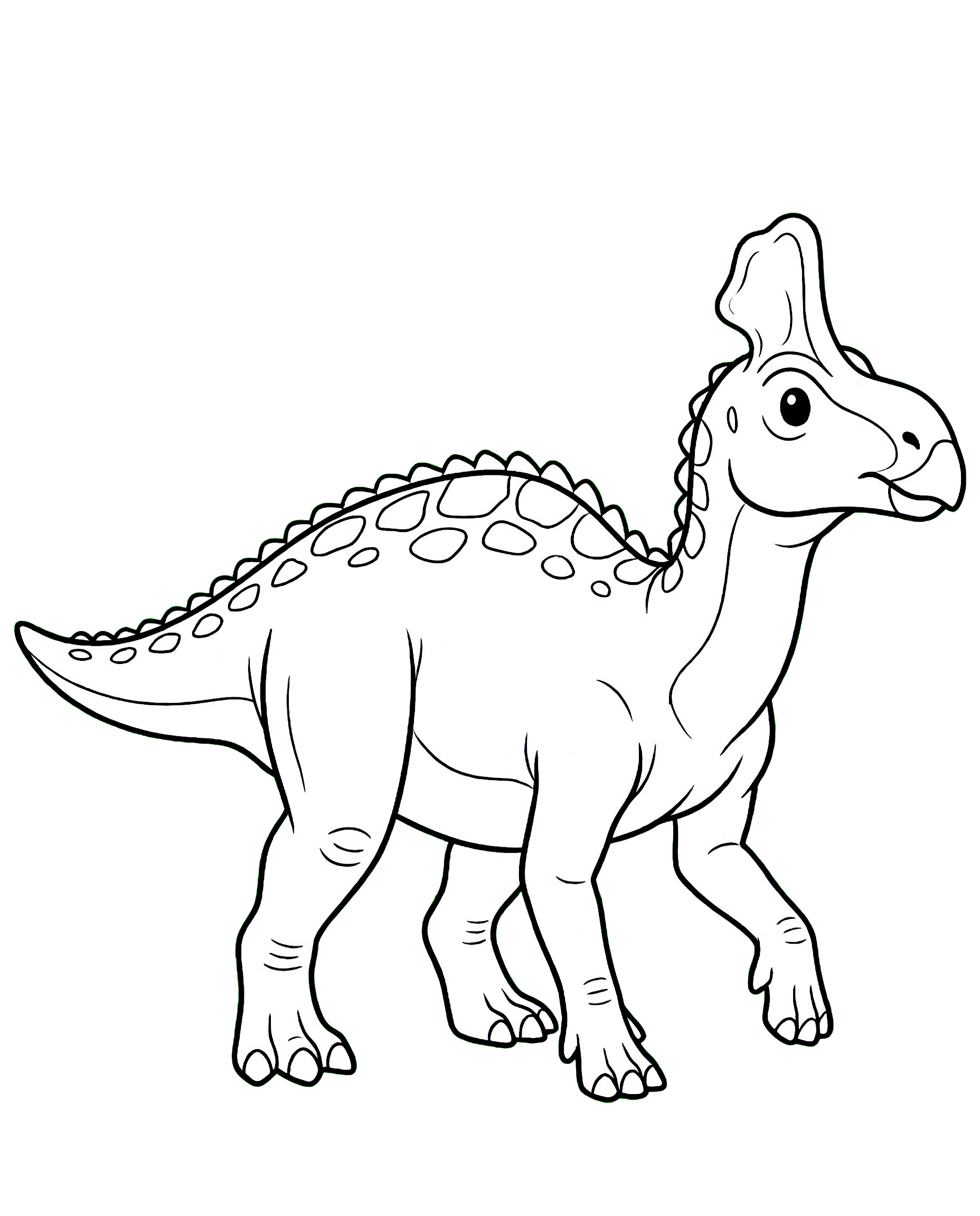 Tsintaosaurus — plush toy style illustration